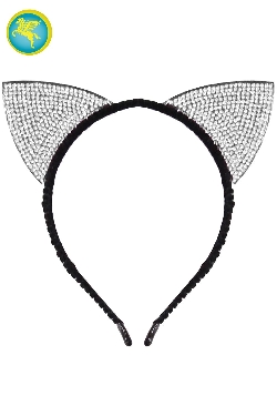 CERCHIETTO FRONTINO GATTINA LUSSO ARGENTO